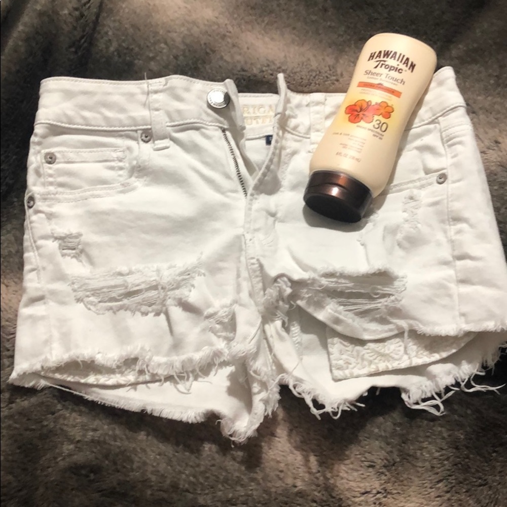 White American eagle jean shorts